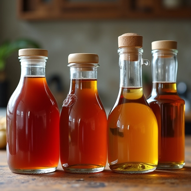 Adoçantes naturais para ketchup: mel, açúcar mascavo e agave em potes de vidro.