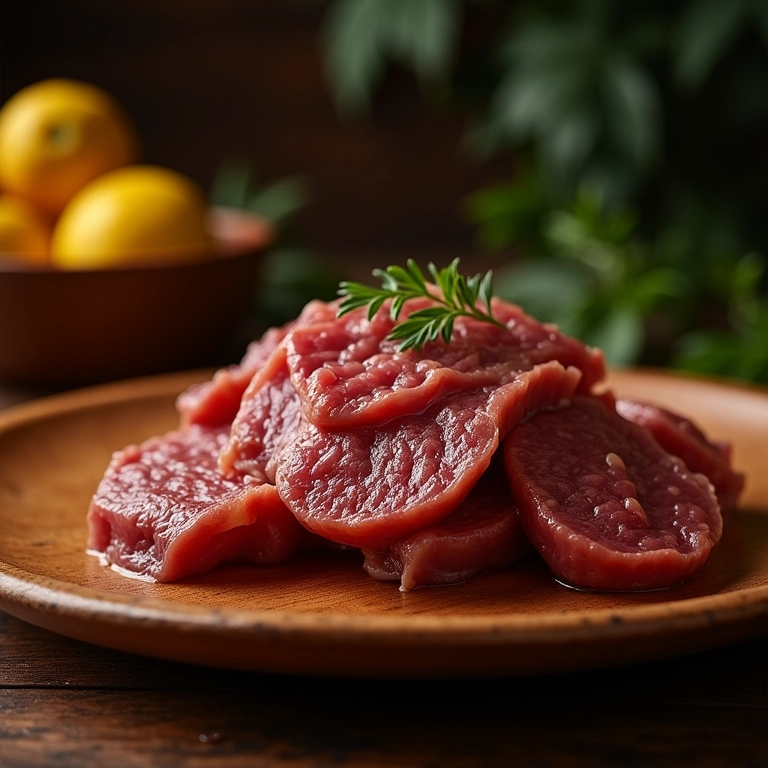 Baião de dois com carne de sol servido em prato de madeira, com fundo do nordeste brasileiro.