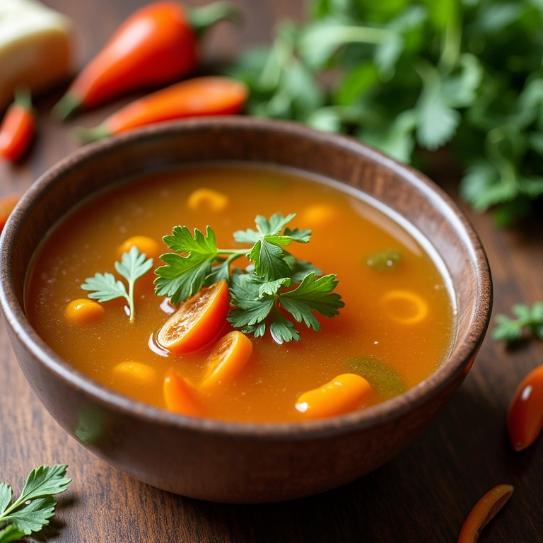 Caldo de ossos e cubos industrializados.