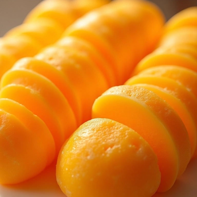 Cará cru fatiado exibindo sua textura natural e os benefícios para a saúde.