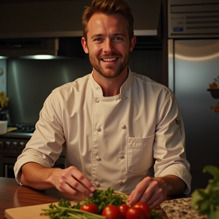Chef demonstrando o passo a passo da receita de Barreado.