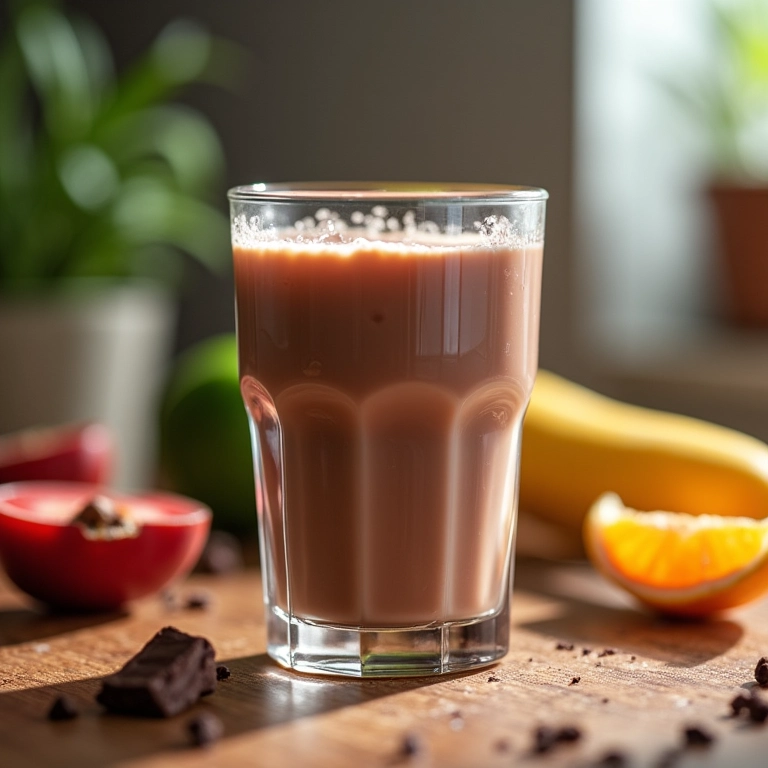 Delicioso copo de Nescau com leite em pó pronto para beber.