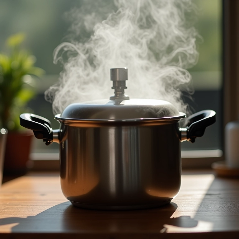 Despressurizando a panela de pressão com segurança.