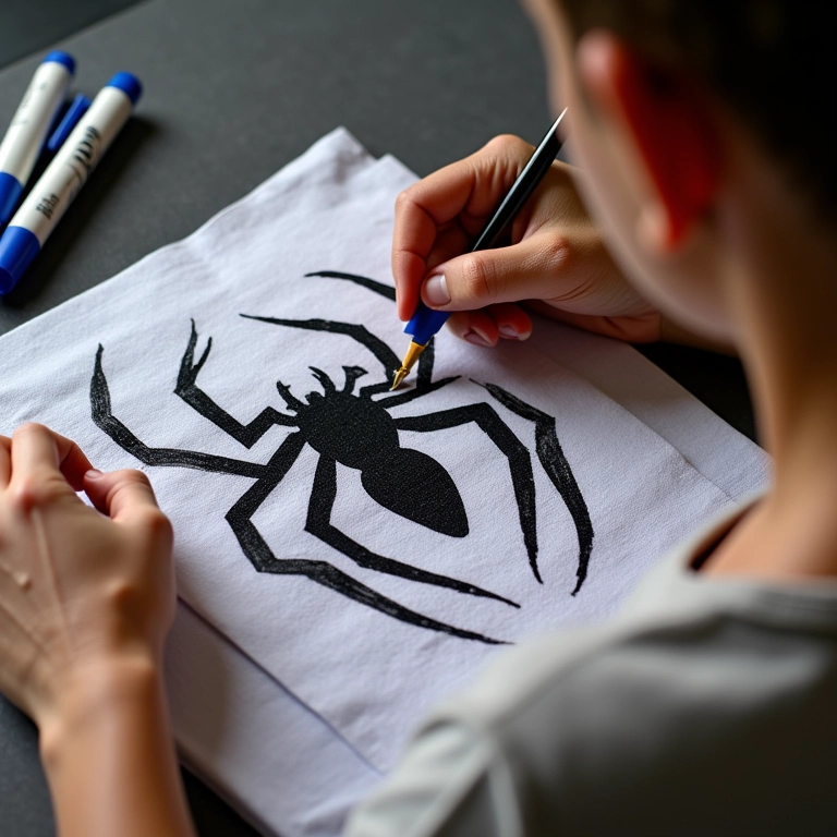 Esboço do design da aranha na fantasia.