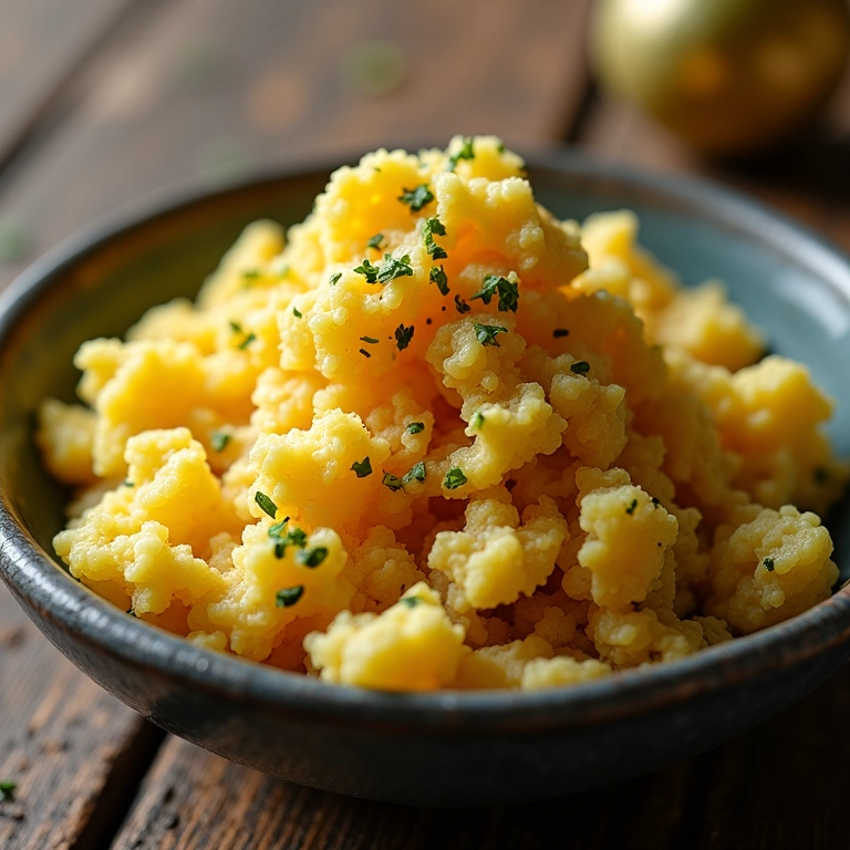 Farofa de folhas de couve-flor servida em tigela.