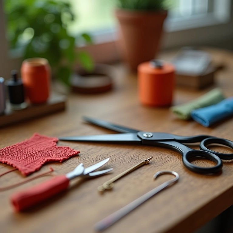Ferramentas essenciais para costurar colete de renda.