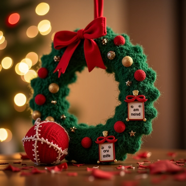 Guirlanda de Natal amigurumi com fotos.