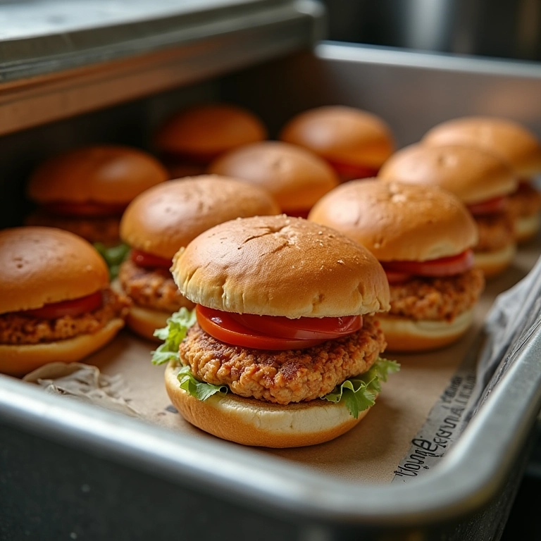 Hambúrgueres de frango caseiros congelados.