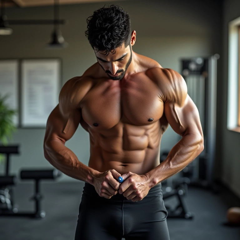 Homem praticando exercícios penianos em academia