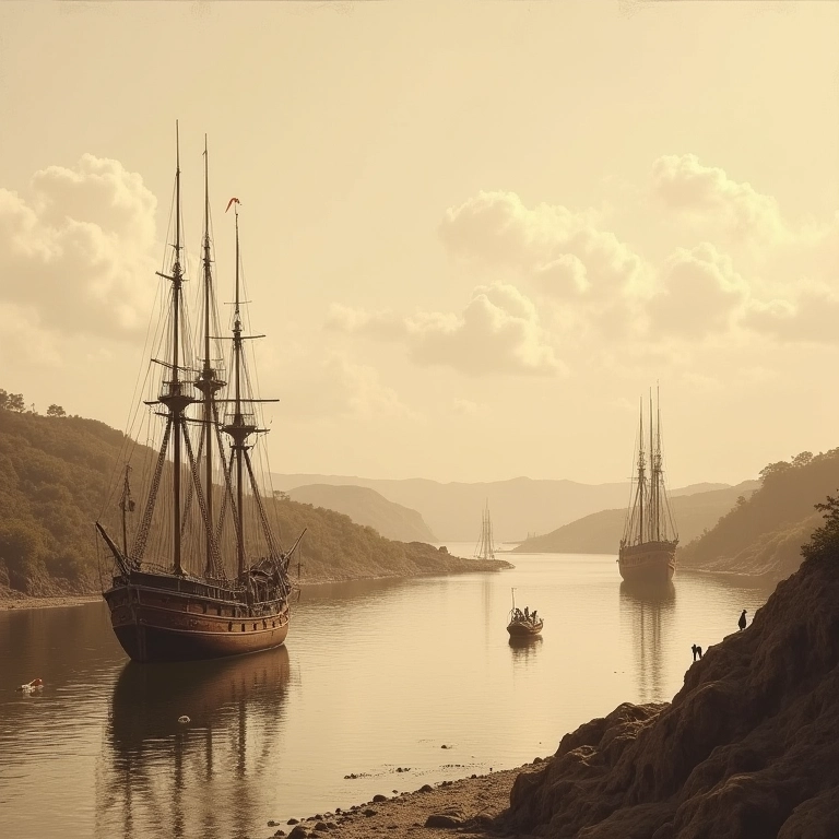 Ilustração histórica das origens do Barreado no litoral do Paraná.