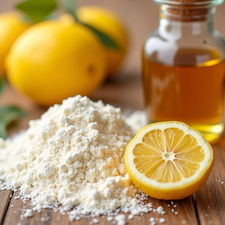 Ingredientes de alta qualidade para preparar bem casados: farinha, açúcar, ovos, raspas de limão, extrato de baunilha.