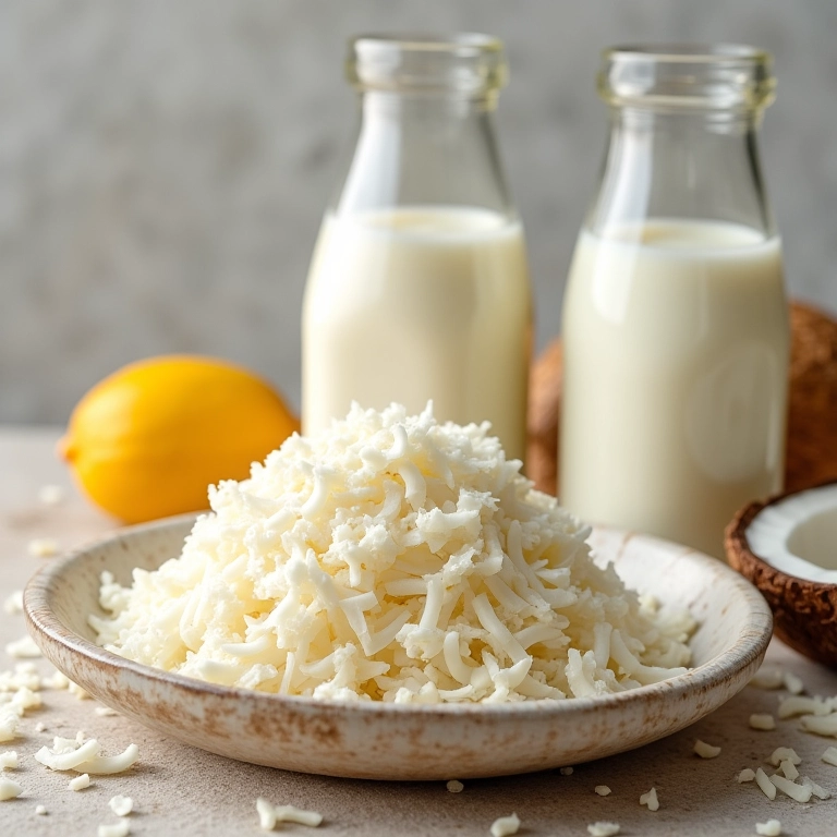 Ingredientes do recheio de coco do Bolo Prestígio.