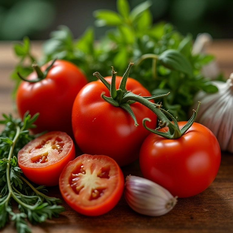Ingredientes frescos para pizza caseira.