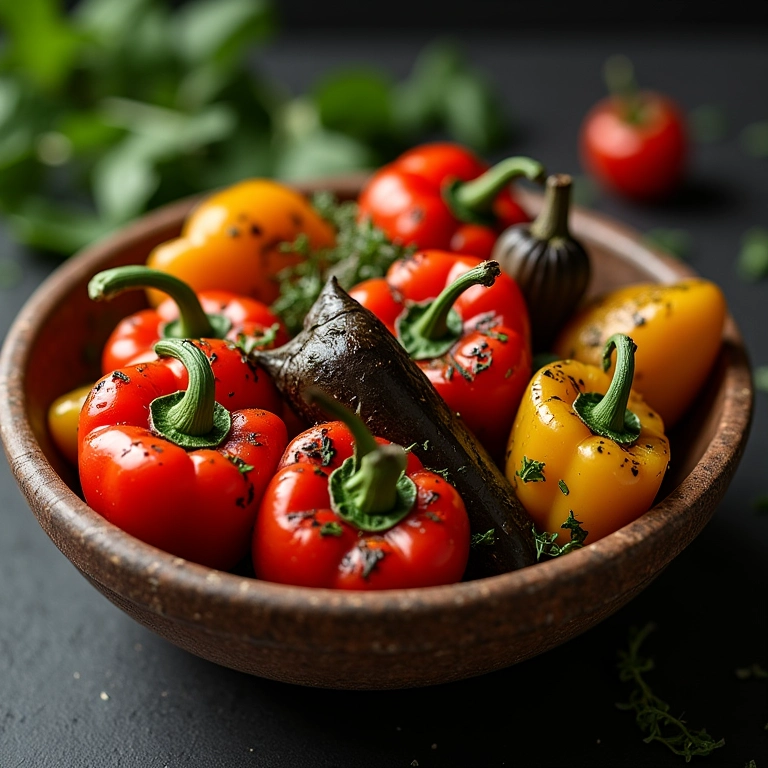 Legumes assados com ervas italianas e alho.