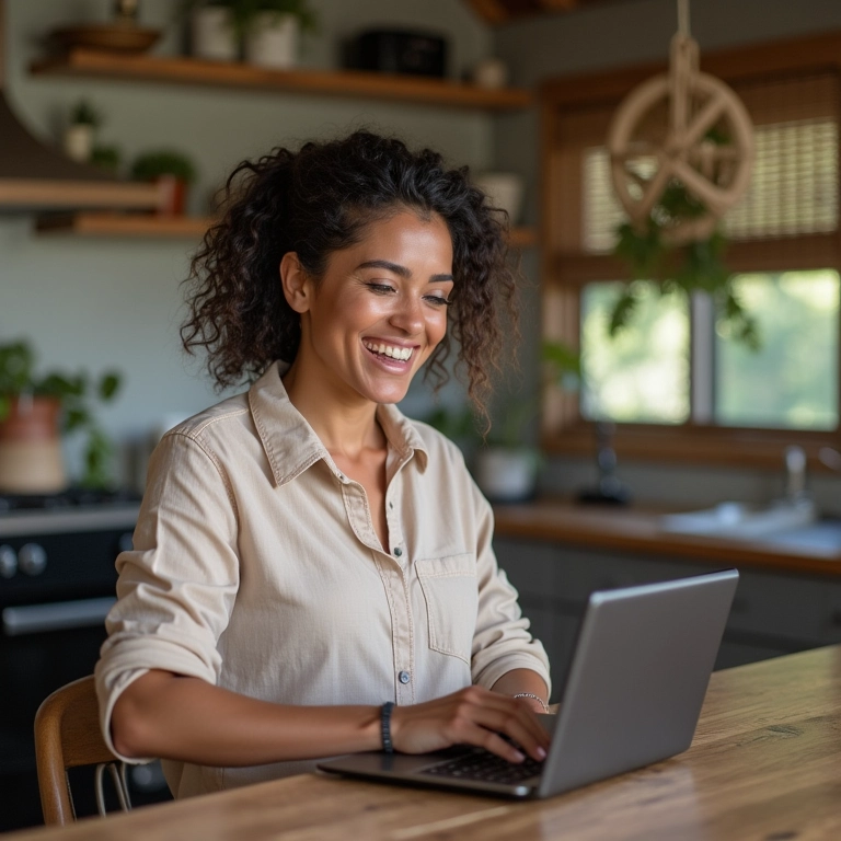 Mulher usando a função SOMA no Excel.