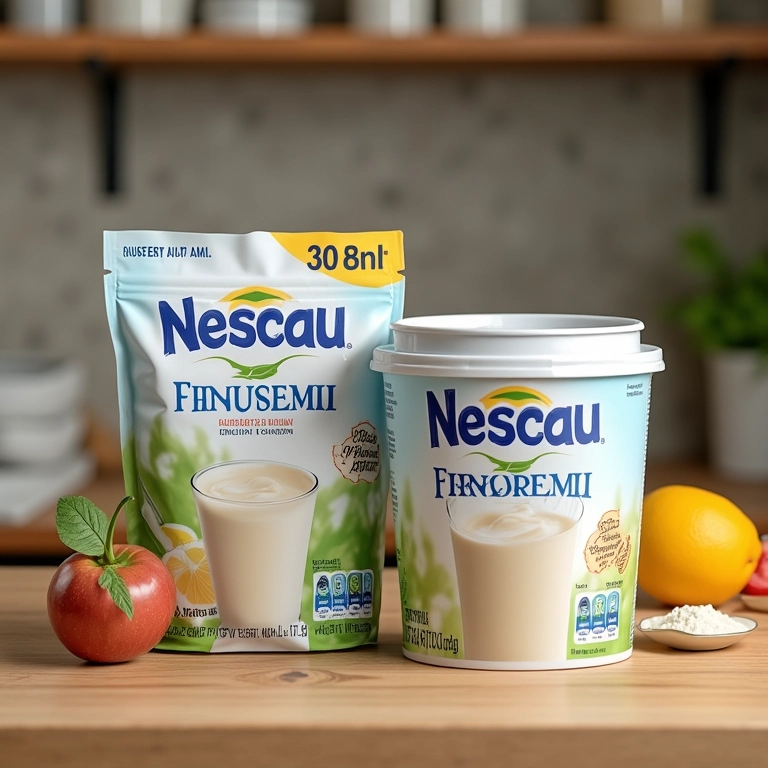 Opções de Nescau e leite em pó para sua receita.