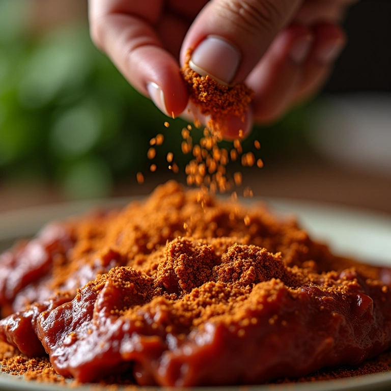 Pimenta calabresa sendo adicionada à Carne Louca.