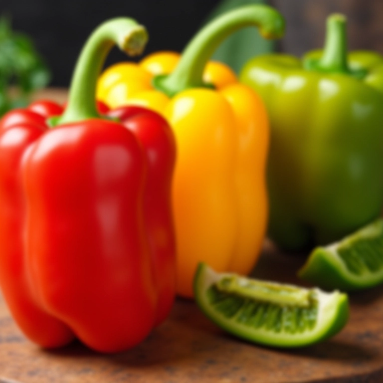 Pimentões coloridos picados para vinagrete.