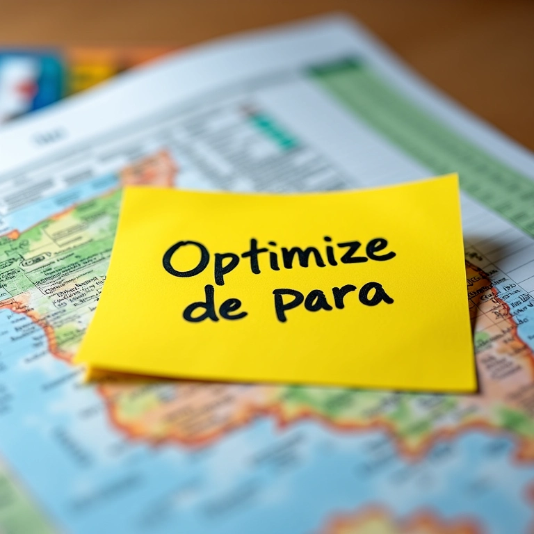 Post-it colorido com 'Otimize De Para' em planilha Excel.