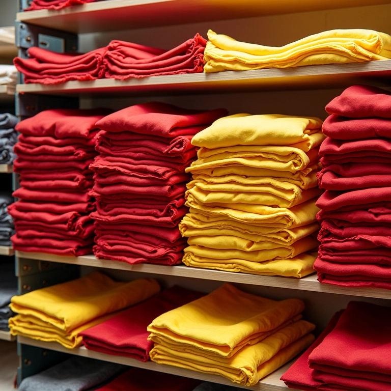 Prateleira de loja com materiais para fantasia do Flash.