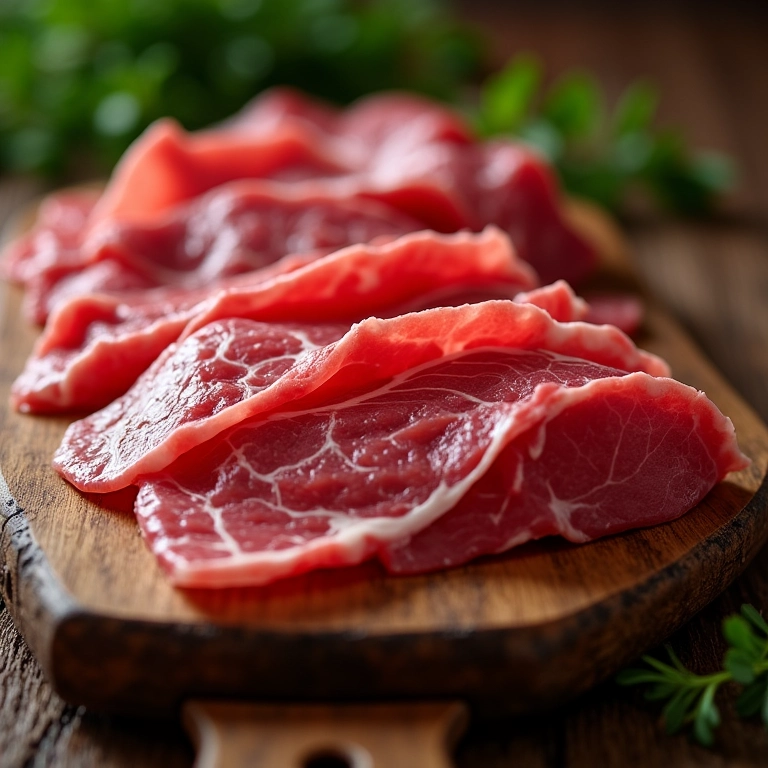 Seleção de cortes de carne para carpaccio.