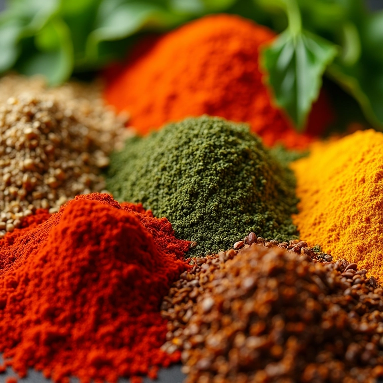 Seleção de temperos ideais para hambúrguer de frango.