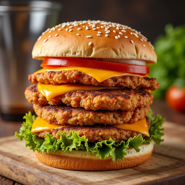 Tabela nutricional do hambúrguer de frango caseiro.
