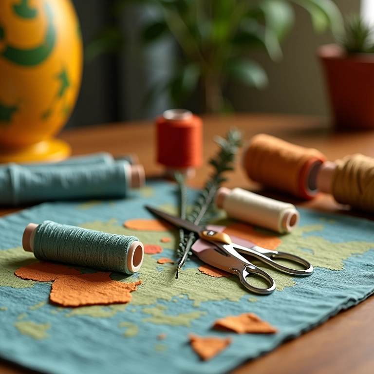 Tesoura e linha, ferramentas essenciais para fazer sua bandana.