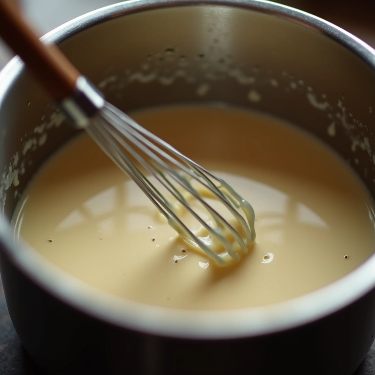 Toddy engrossando com amido de milho na panela.