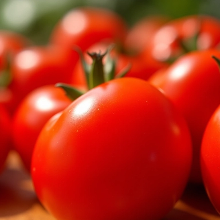 Tomates vermelhos e suculentos sendo picados para vinagrete.