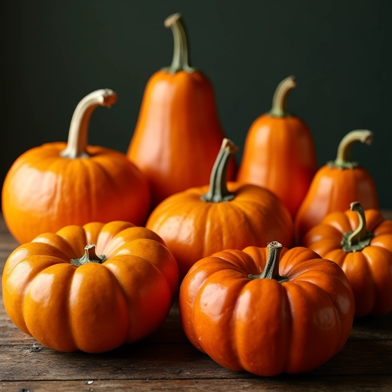 Variedade de cabaças para cuia em mesa rústica.