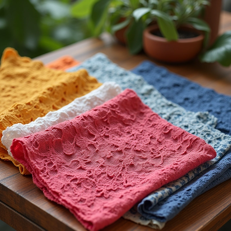 Variedade de rendas coloridas para coletes.