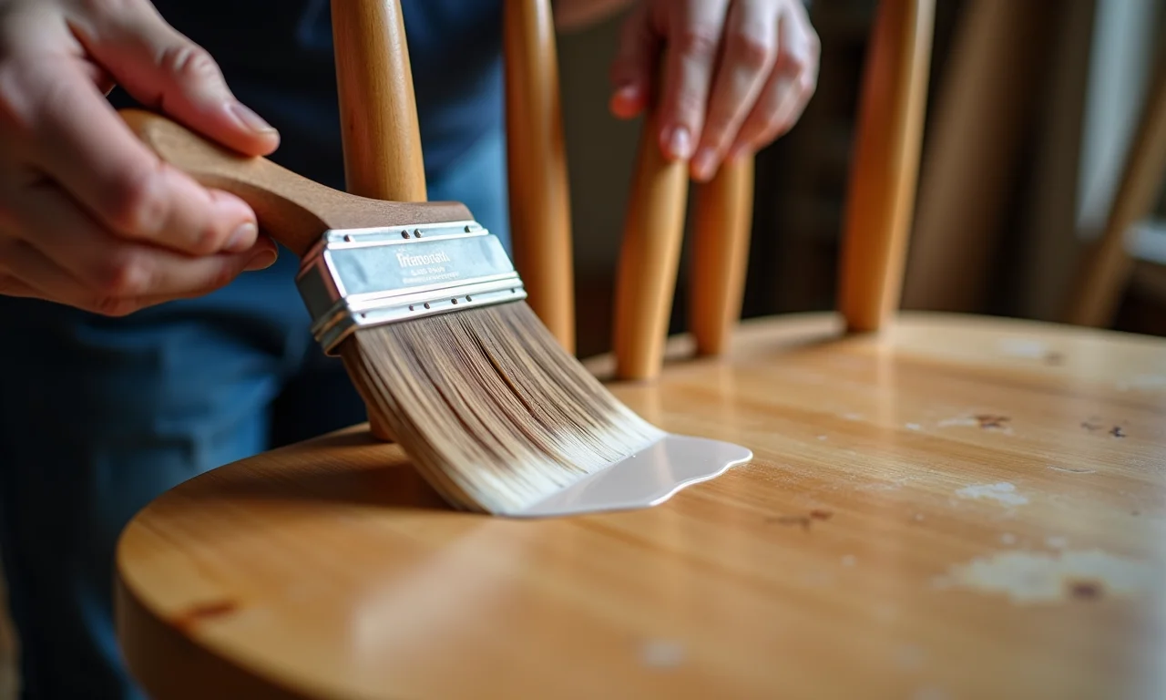Acabamento e proteção da cadeira de madeira