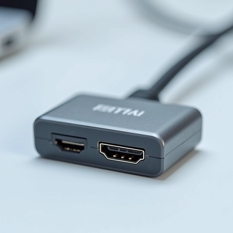 Adaptador MHL Passivo com detalhes dos conectores.