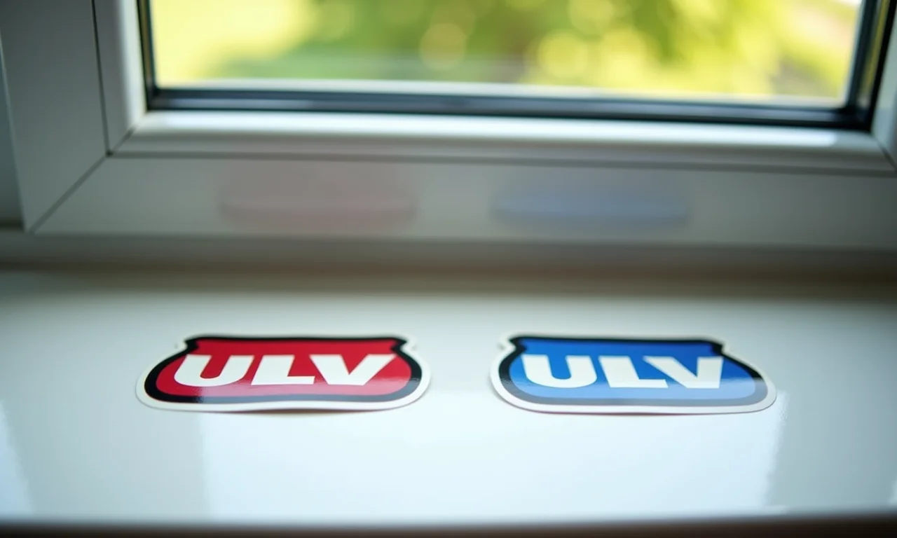 Adesivos desbotados pelo sol.