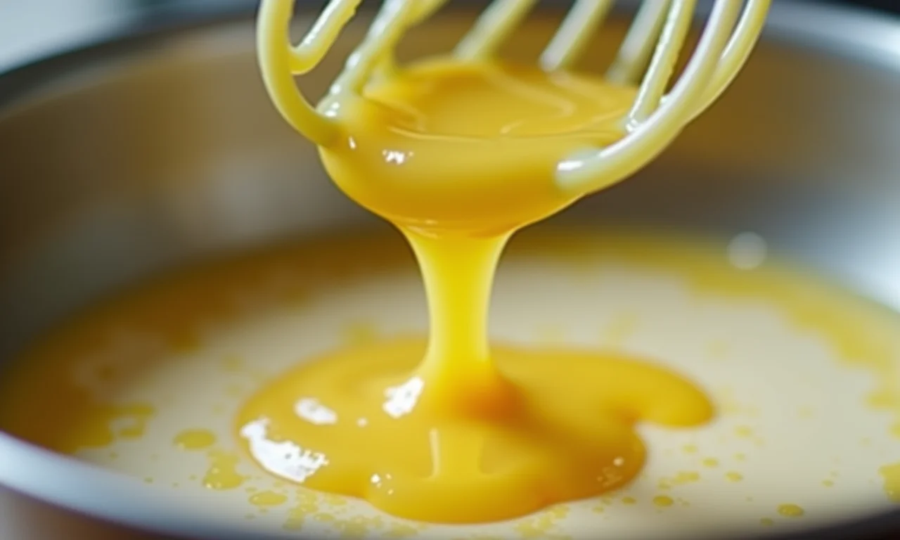 Adição gradual da manteiga para um molho perfeito.