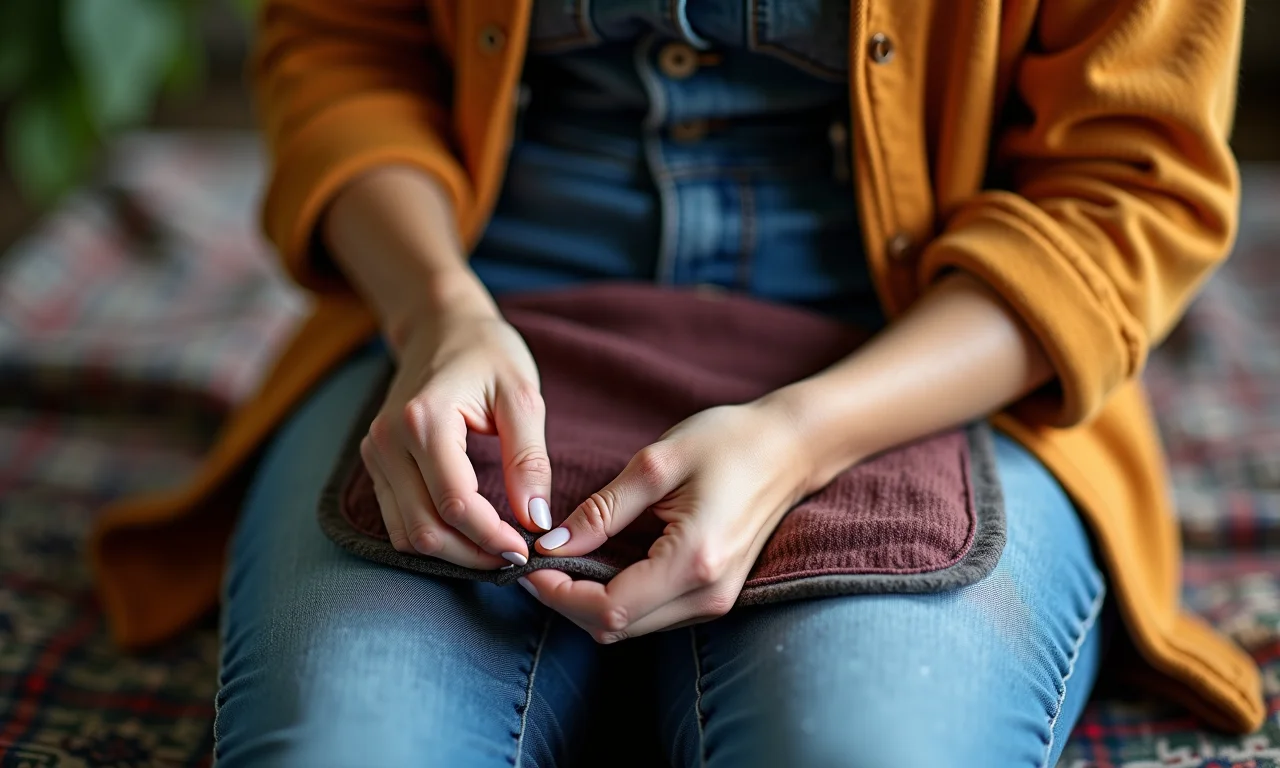 Adicionando bolsos ao cobertor com mangas para maior praticidade.