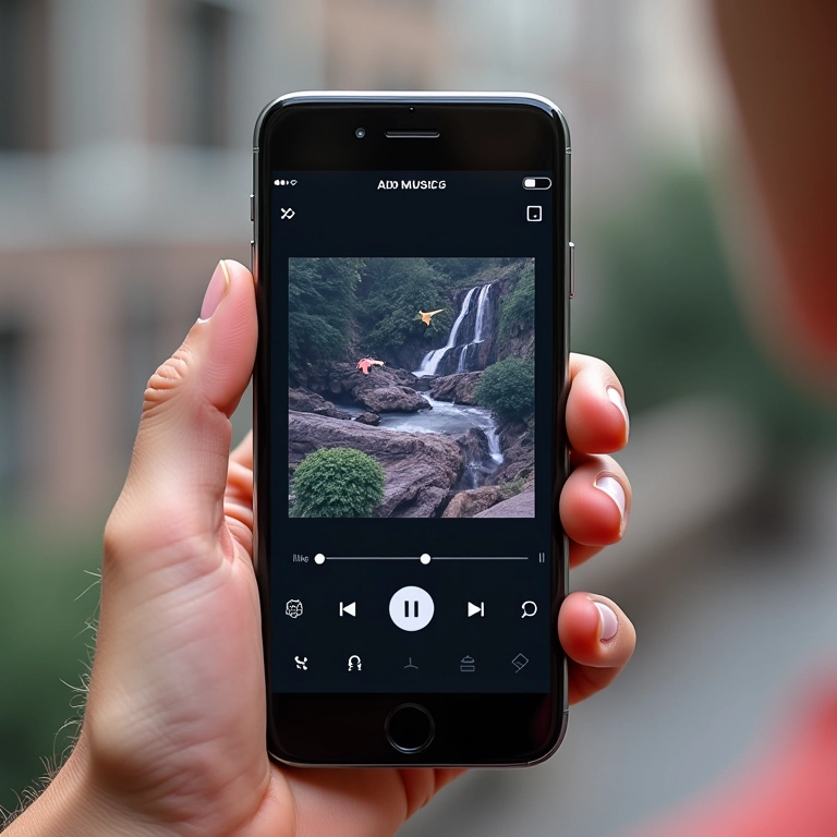 Adicionando música à retrospectiva no celular.