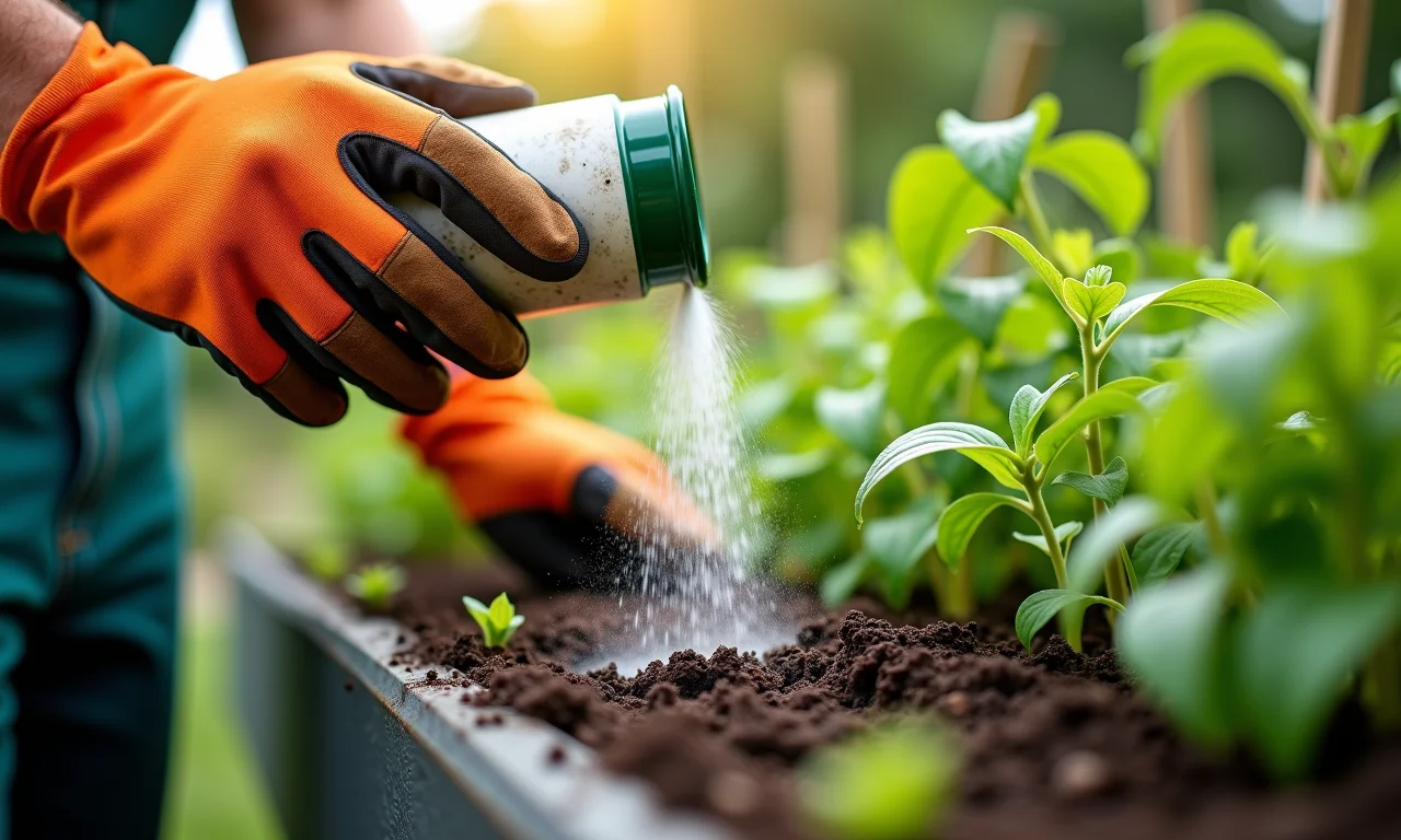 Adubando jardim vertical: plantas saudáveis e fortes com adubo.