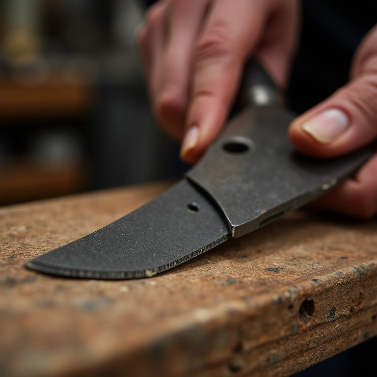 Afiação de lâmina de trado manual com lima.