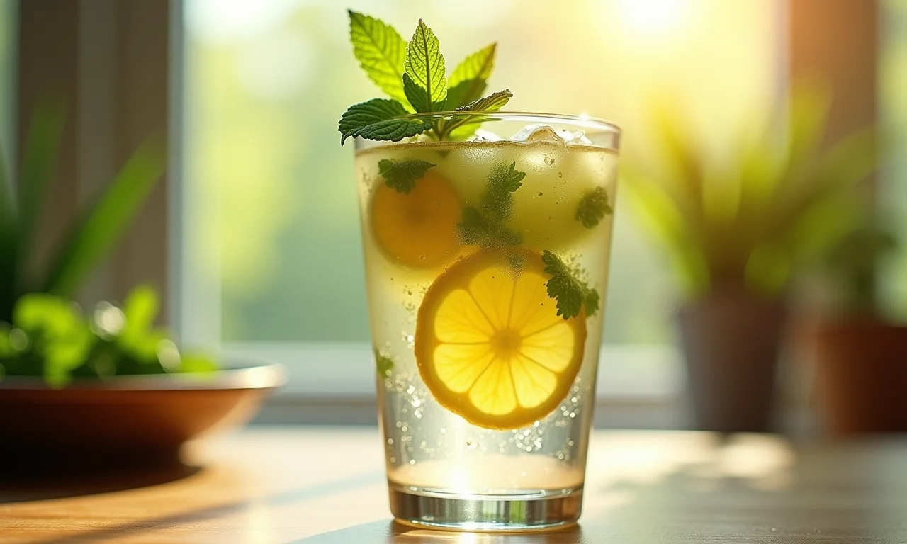 Água detox com limão e hortelã para desintoxicar o organismo.