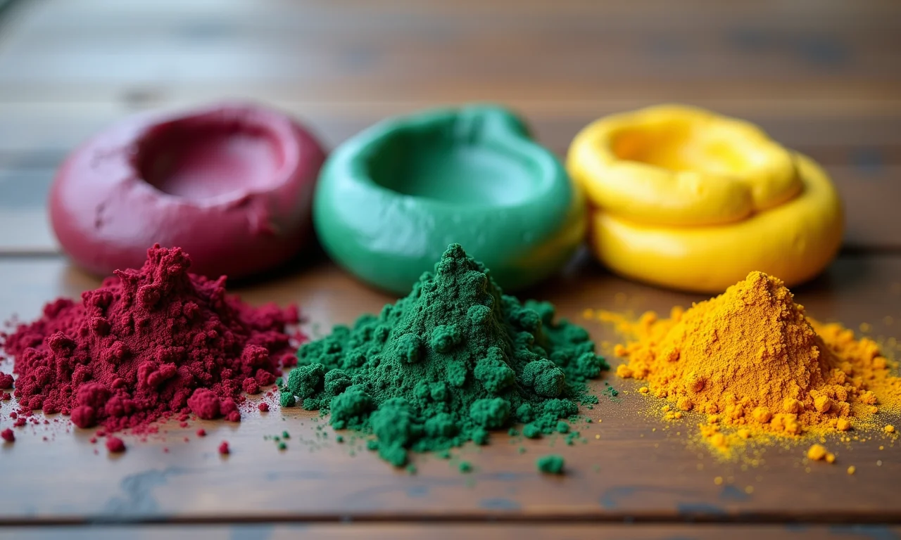 Alternativas naturais para colorir a massinha de modelar.