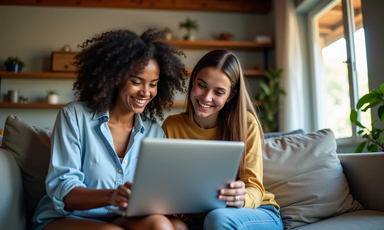 Amigas recuperando conta do Facebook com ajuda mútua.