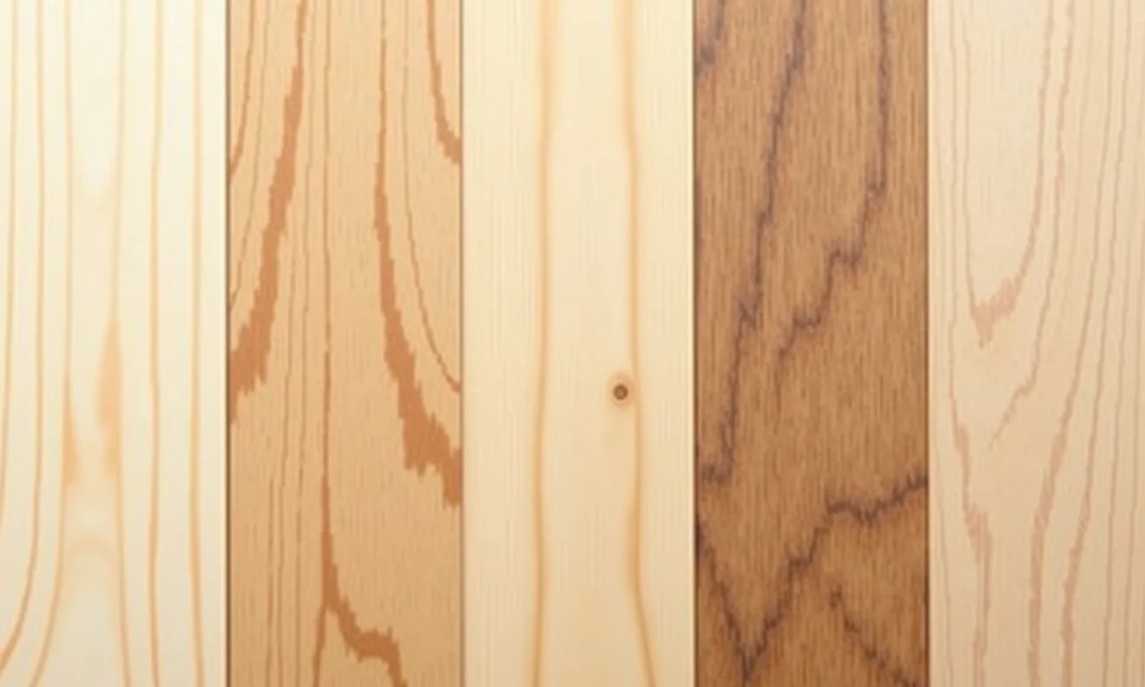 Amostras de madeira para box de colchão: pinho, carvalho, MDF.