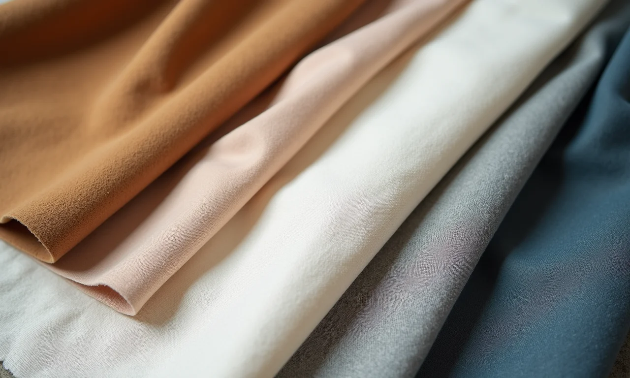 Amostras de tecidos para revestir box de colchão: suede, linho, algodão.