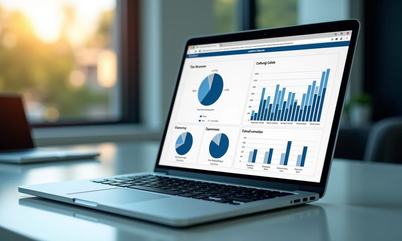 Análise estatística dos resultados da Lotofácil em um laptop.