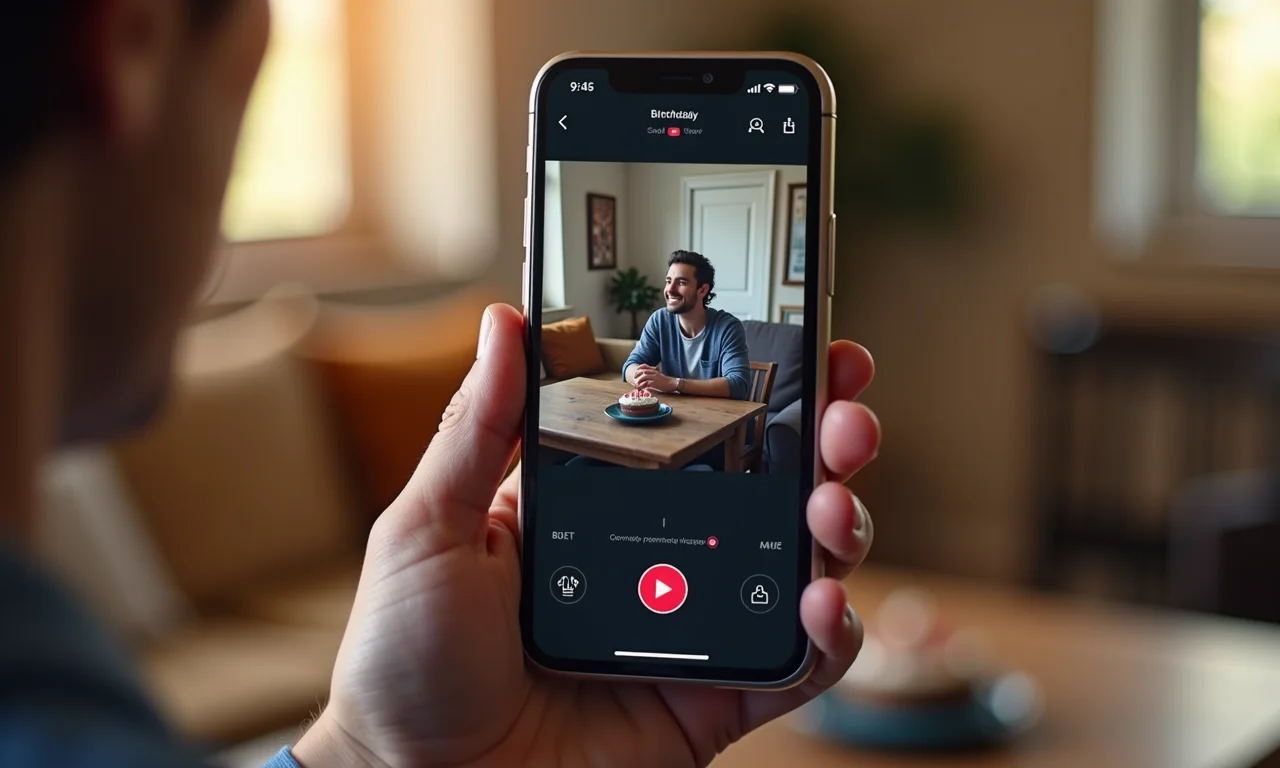 Aplicativo de edição de vídeo para criar vídeo de aniversário.