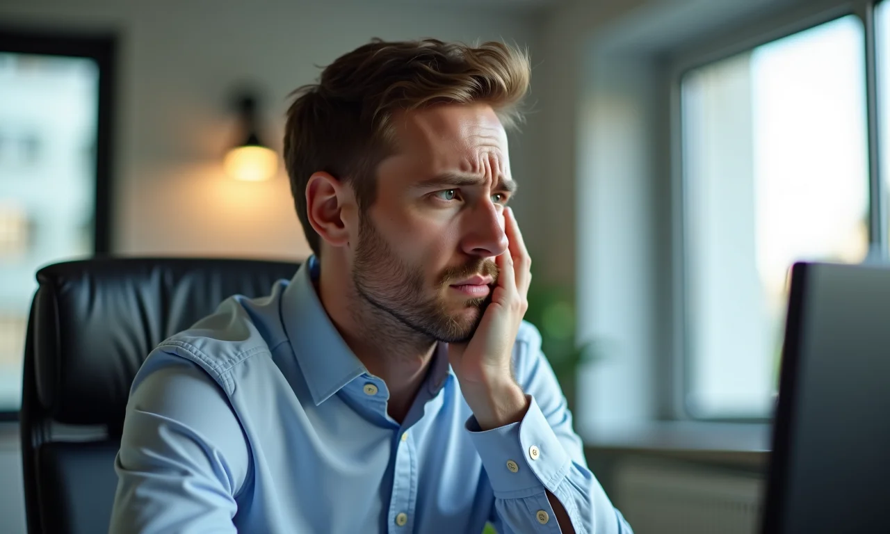 Apresentador percebendo erro durante a defesa.