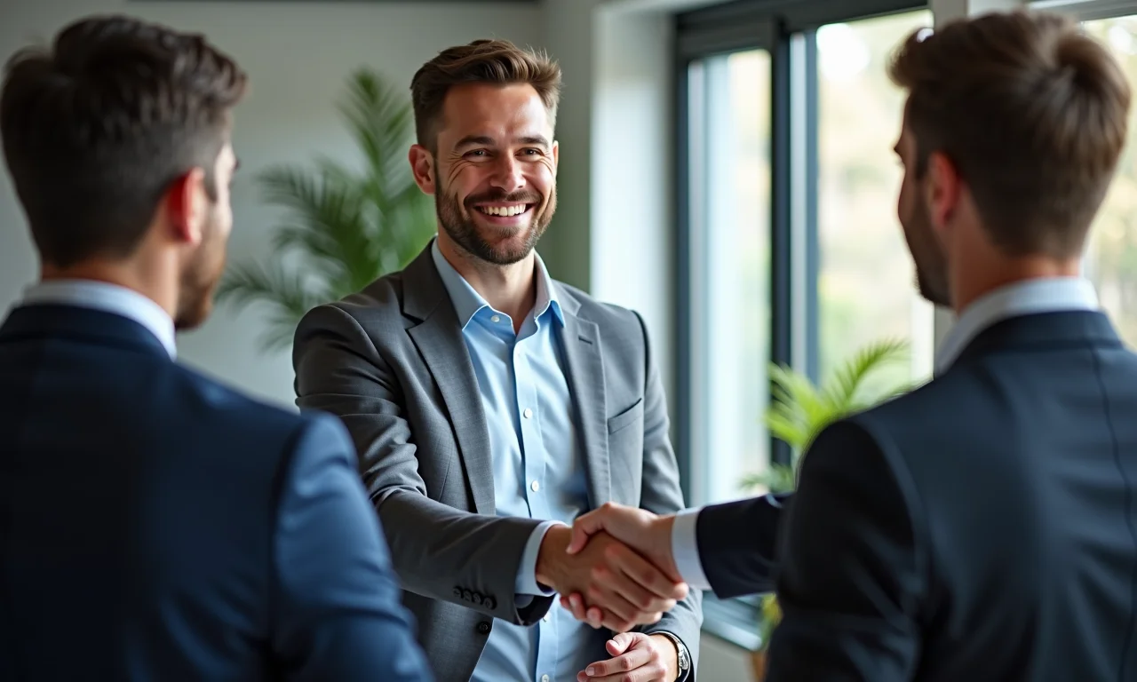 Apresentador recebendo feedback positivo após defesa eficaz.