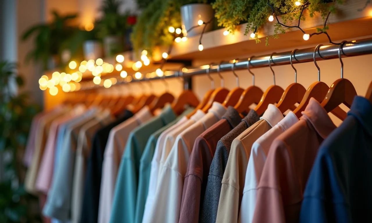 Arara decorada com luzes e plantas, criando ambiente acolhedor.